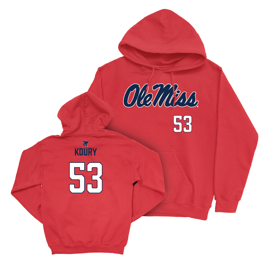 Ole Miss Football Red Wordmark Hoodie   - Joe Koury