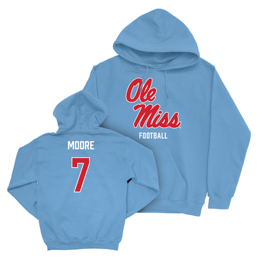 Ole Miss Football Powder Blue Sideline Hoodie   - Louis Moore