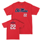 Ole Miss Baseball Red Wordmark Tee  - Connor Spencer