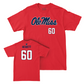 Ole Miss Football Red Wordmark Tee  - Lane Hewett