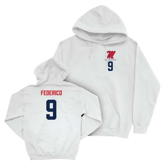 Ole Miss Baseball White Logo Hoodie  - Hayden Federico