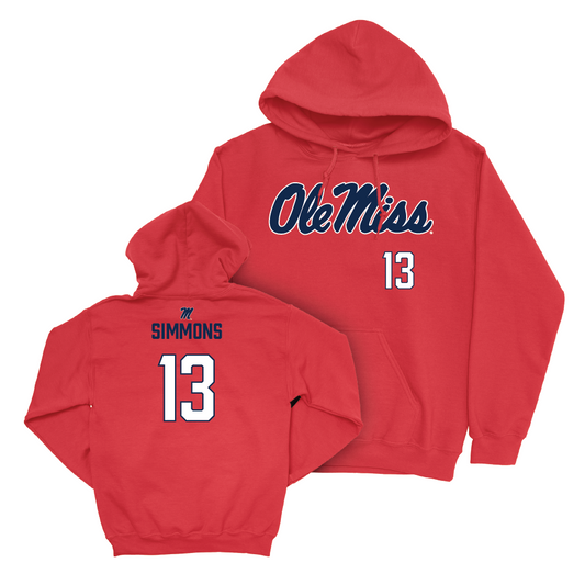 Ole Miss Football Red Wordmark Hoodie  - Austin Simmons