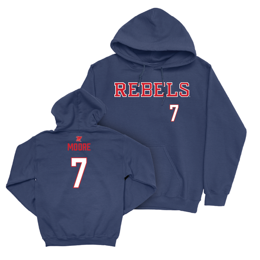 Ole Miss Football Navy Rebels Hoodie   - Louis Moore